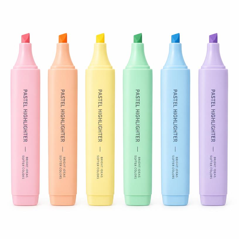 Marca-Texto Pastel Kit 6 Cores