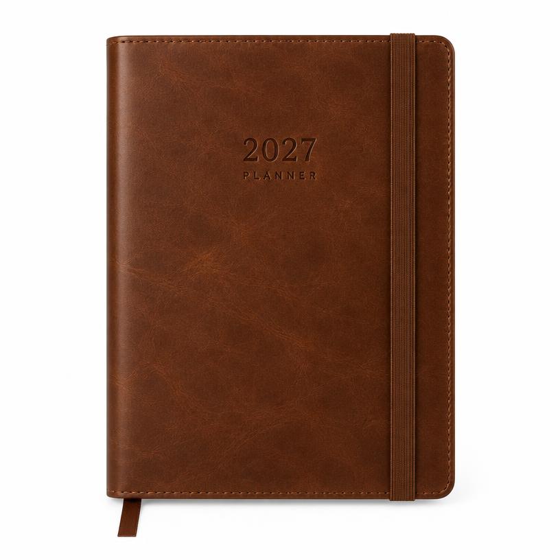 Planner 2027 Capa Couro Sintético com Elástico