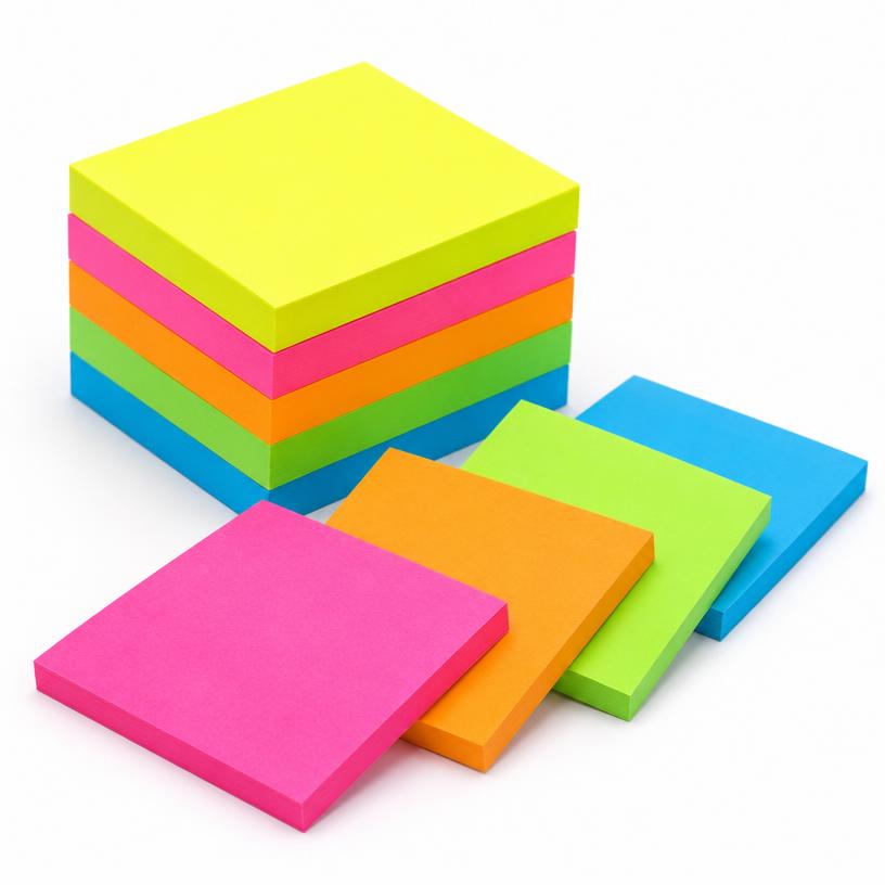 Bloco Adesivo Neon 76x76mm — 5 Blocos