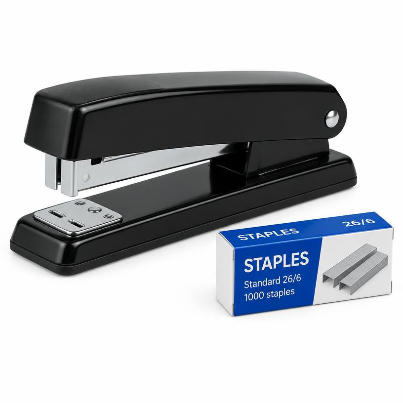 Grampeador de Mesa Metal 26/6 + 1000 Grampos